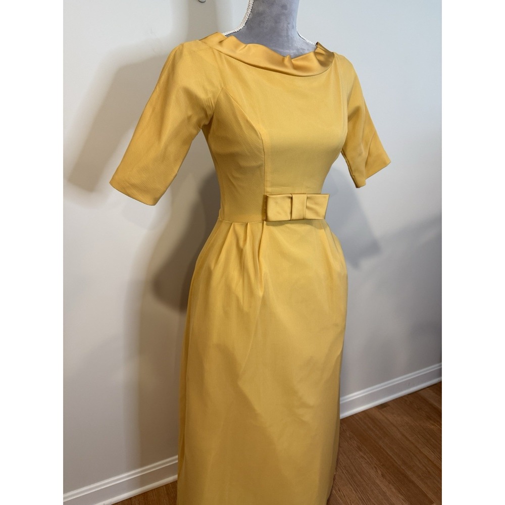 Vintage 1960s Lorrie Deb Formal Full Length Evening Dress Gown Chiffon Overlay S - Picture 3 of 14